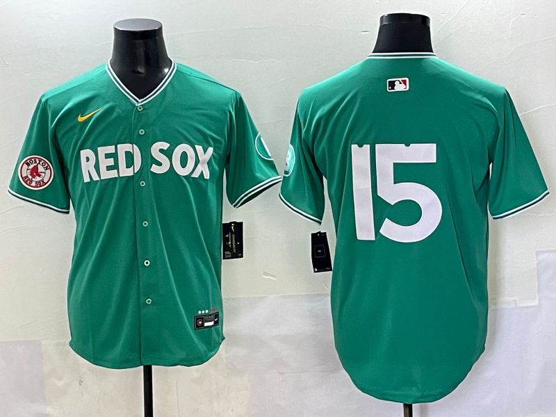 Men 2025 Boston Red Sox #15 No Name Dark Green Joint Name Nike MLB Jersey style 8->boston red sox->MLB Jersey